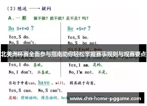 北美洲杯赛全面参与指南助你轻松掌握赛事规则与观赛要点